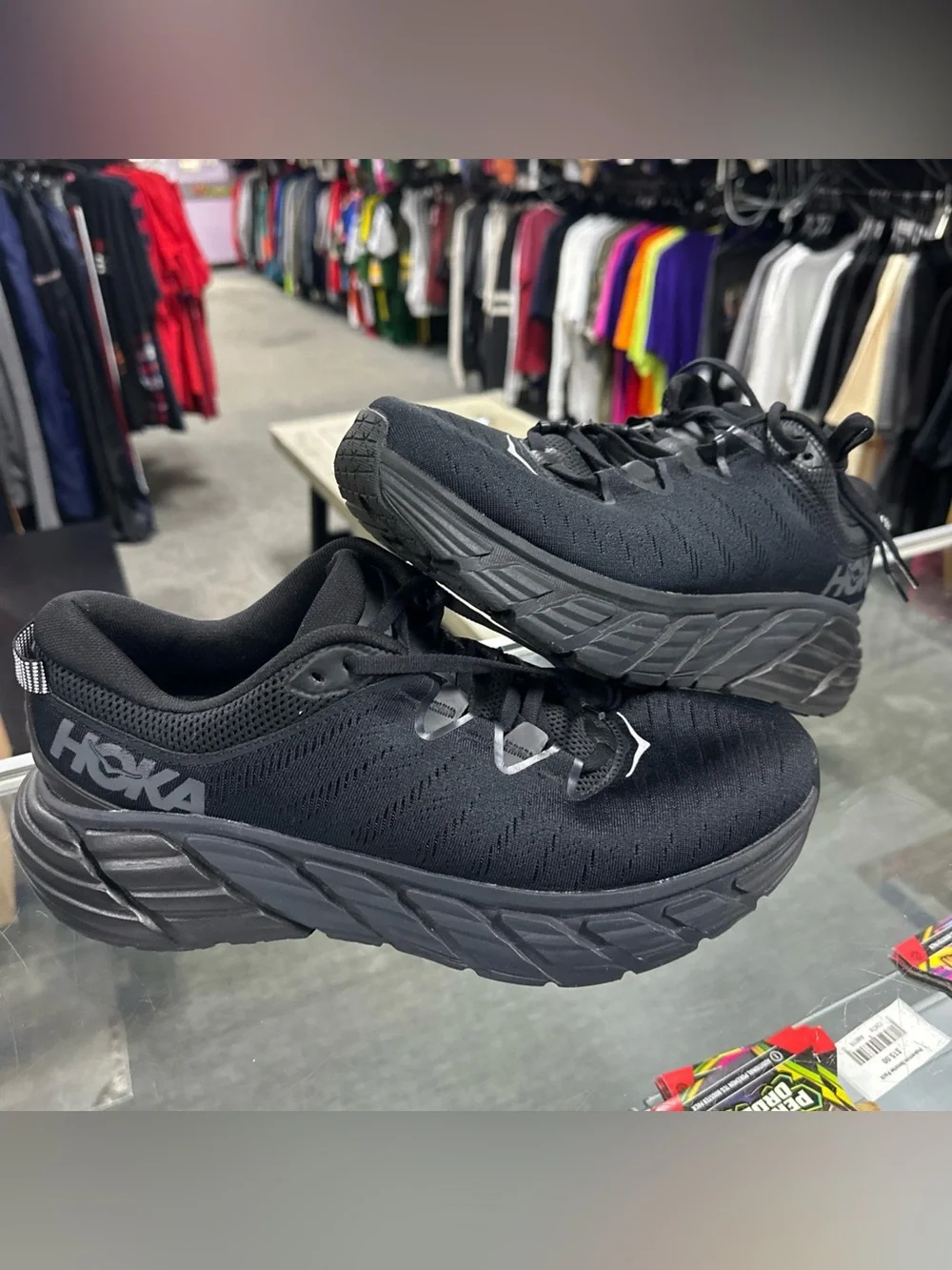 Women 12B/10.5M Hoka One One Gaviota 3 Shoes Black Running Stability Gym Walk
